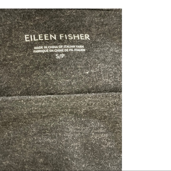 Eileen fisher round neckline side slit high low tank top grey black size small - Picture 11 of 12